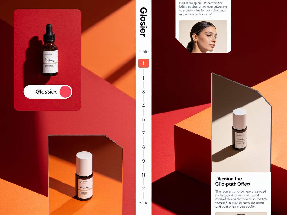 Glossier product photography campaign with natural lighting